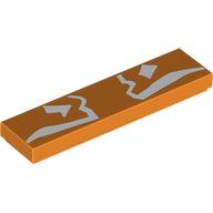 Visuel indicatif Rebrickable de Tuile 1 x 4 avec motif imprimé Marquages blancs (Tile 1 x 4 with White Markings Print)
