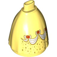 Visuel indicatif Rebrickable de Jupe mini-poupée pleine, pas de bassin ou de pieds avec ceinture blanche avec motif imprimé de roses (belle) (Minidoll Skirt Full, No Hips or Feet with White Sash with Roses Print (Belle))