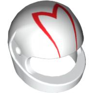 Casque, Standard avec motif imprimé rouge 'M' (Helmet, Standard with Red 'M' Print)