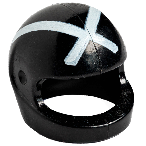 Casque, Standard avec motif imprimé blanc 'X' (Helmet, Standard with White 'X' Print)