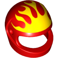 Casque, standard avec motif imprimé flammes jaunes (Helmet, Standard with Yellow Flames Print)