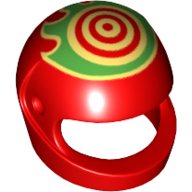 Casque, standard avec motif imprimé rouge jaune vert cercles (Helmet, Standard with Red Yellow Green Circles Print)