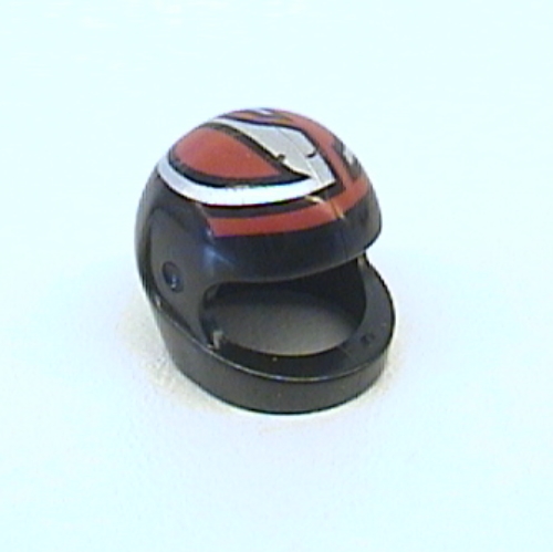 Casque, Standard avec emboîtement motif imprimé Argent et Rouge (Helmet, Standard with Interlocking Silver and Red Print)