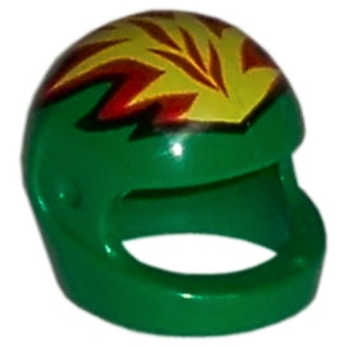 Casque, standard avec motif imprimé flammes jaune et rouge (Helmet, Standard with Flames Yellow and Red Print)