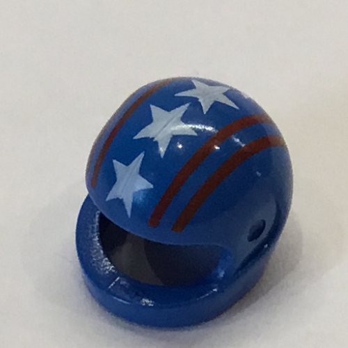 Casque, Standard avec motif imprimé lignes rouges et étoiles blanches (Helmet, Standard with Red Lines and White Stars Print)