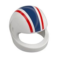 Casque, Standard avec motif imprimé bleu foncé/rouge (Helmet, Standard with Dark Blue/Red Strips Print)