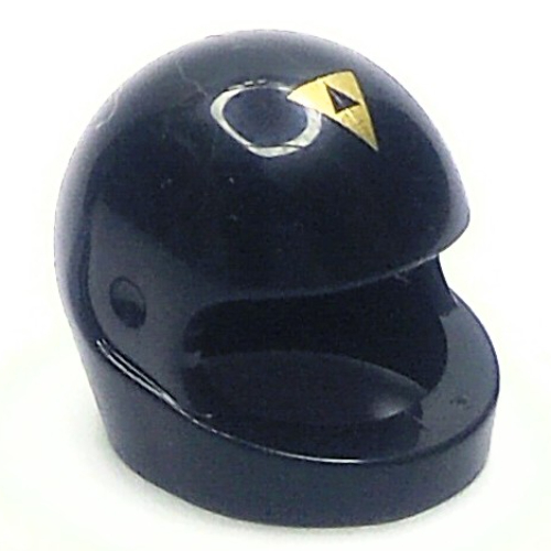 Casque, Standard avec Triangle Or Blacktron Logo imprimé (Helmet, Standard with Gold Triangle Blacktron Logo Print)
