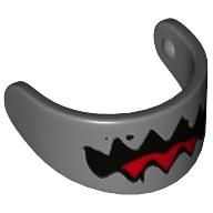 Visière accessoire pour casque standard avec motif imprimé bouche dentelée (Headwear Accessory Visor For Standard Helmet with Jagged Mouth Print)