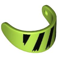 Visière d'accessoire de coiffure pour le casque standard avec le motif imprimé noir de rayures de danger (Headwear Accessory Visor For Standard Helmet with Black Hazard Stripes Print)
