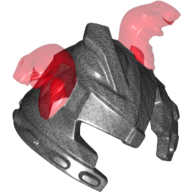 Visuel indicatif Rebrickable de Casque avec protection des joues et 2 serpents transparent-rouges (Helmet with Cheek Protection and 2 Trans-Red Snakes Pattern)