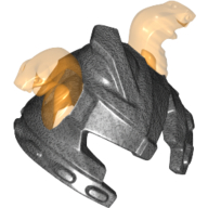 Casque avec protection des joues et 2 serpents orange · transparent (Helmet with Cheek Protection and 2 Trans-Orange Snakes Pattern)