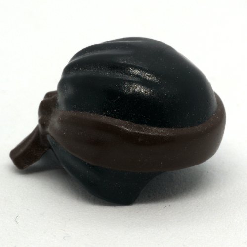Visuel indicatif Rebrickable de Enveloppement de tête avec bandeau et noeud, motif brun foncé (Head Wrap with Headband and Knot, Dark Brown Pattern)