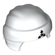 Visuel indicatif Rebrickable de Bandeau avec bandeau et noeud, motif blanc et motif imprimé symbole noir (Head Wrap with Headband and Knot, White Pattern and Black Symbol Print)