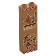 Visuel indicatif Rebrickable de Brique 1 x 2 x 5 avec des peintures tribales, Catamaran, Personnes motif imprimé (Brick 1 x 2 x 5 with Tribal Paintings, Catamaran, People Print)