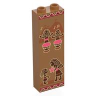 Visuel indicatif Rebrickable de Brique 1 x 2 x 5 avec des peintures tribales, Personnes, Tambours motif imprimé (Brick 1 x 2 x 5 with Tribal Paintings, People, Drums Print)
