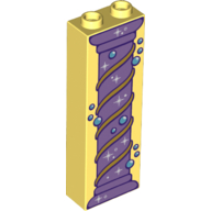 Visuel indicatif Rebrickable de Brique 1 x 2 x 5 avec colonne, voir Mauvaise herbe, motif imprimé bulles (Brick 1 x 2 x 5 with Column, See Weed, Bubbles Print)