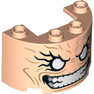 Visuel indicatif Rebrickable de Demi-cylindre 2 x 4 x 2 avec 1 x 2 découpe avec yeux blancs, dents serrées motif imprimé (M.O.D.O.K) (Cylinder Half 2 x 4 x 2 with 1 x 2 Cutout with White Eyes, Clenched Teeth Print (M.O.D.O.K))