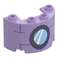 Visuel indicatif Rebrickable de Demi-cylindre 2 x 4 x 2 avec 1 x 2 découpe avec fenêtre ronde, motif imprimé briques (Cylinder Half 2 x 4 x 2 with 1 x 2 Cutout with Round Window, Bricks Print)