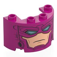 Visuel indicatif Rebrickable de Demi-cylindre 2 x 4 x 2 avec 1 x 2 découpe avec motif imprimé Galactus Face (Cylinder Half 2 x 4 x 2 with 1 x 2 Cutout with Galactus Face Print)
