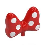 Accessoire couvre-chef arc grand avec petite connecteur avec 6 pois blancs sur le devant et le dos motif imprimé (Headwear Accessory Bow Large with Small Pin with 6 White Polka Dots on Front and Back Print)