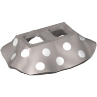Minifigurine accessoire de taille Jupe avec dessus argenté, 16 points blancs imprimé (Minnie) (Minifig Hipwear Skirt with Silver Top, 16 White Polka Dots Print (Minnie))