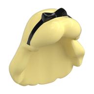 Cheveux longs avec partie centrale et ruban noir attaché en motif imprimé arc (alice) (Hair Long with Center Part and Black Ribbon Tied in Bow Print (Alice))