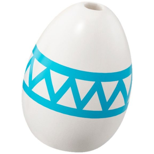 Visuel indicatif Rebrickable de Oeuf alimentaire avec trou de 1,5 mm avec motif imprimé de décoration azur moyen (Food Egg with 1.5mm Hole with Medium Azure Decoration Print)