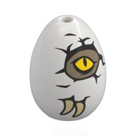 Visuel indicatif Rebrickable de Oeuf de nourriture avec trou de 1,5 mm avec dino beige foncé, yeux jaunes rupture crack motif imprimé (Food Egg with 1.5mm Hole with Dark Tan Dino, Yellow Eyes Breaking trough Crack Print)