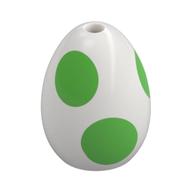 Visuel indicatif Rebrickable de Oeuf de nourriture avec trou de 1,5 mm avec motif imprimé de taches vertes vives (Food Egg with 1.5mm Hole with Bright Green Spots Print)