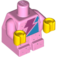 Visuel indicatif Rebrickable de Corps de bébé / bambin avec des bras fixes et les mains jaunes scintillent bébé avec rose sur des taches turquoise et argent (Baby / Toddler Body with Fixed Arms and Yellow Hands Sparkle Baby with Pink on Turquoise Lightning and Silver Spots)