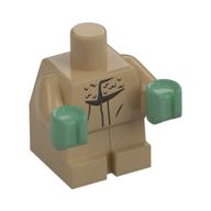 Visuel indicatif Rebrickable de Corps de bébé / bambin avec les bras fixes et les mains vertes sable et robe motif imprimé (Grogu / l'enfant / bébé Yoda) (Baby / Toddler Body with Fixed Arms and Sand Green Hands and Robe Print (Grogu / The Child / Baby Yoda))
