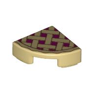 Visuel indicatif Rebrickable de Tuile ronde 1 x 1 trimestre avec motif imprimé de tarte en treillis (Tile Round 1 x 1 Quarter with Lattice Pie Print)