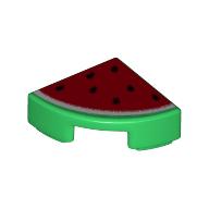 Visuel indicatif Rebrickable de Tuile ronde 1 x 1 trimestre avec motif imprimé Pastèque (Tile Round 1 x 1 Quarter with Watermelon Print)