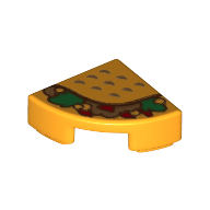 Visuel indicatif Rebrickable de Tuile ronde 1 x 1 trimestre avec motif imprimé Taco (Tile Round 1 x 1 Quarter with Taco Print)