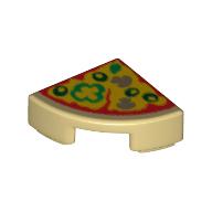 Visuel indicatif Rebrickable de Tuile ronde 1 x 1 trimestre avec motif imprimé Pizza (Tile Round 1 x 1 Quarter with Pizza Print)