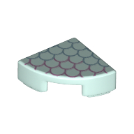 Visuel indicatif Rebrickable de Tuile ronde 1 x 1 trimestre avec échelles motif imprimé (Tile Round 1 x 1 Quarter with Scales Print)