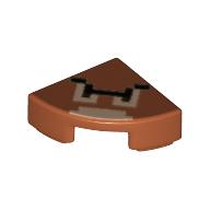 Visuel indicatif Rebrickable de Tuile ronde 1 x 1 trimestre avec motif imprimé Goomba pixelisé (Tile Round 1 x 1 Quarter with Pixelated Goomba Print)