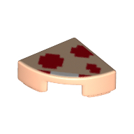 Visuel indicatif Rebrickable de Tuile ronde 1 x 1 trimestre avec motif imprimé Champignon pixelisé (Tile Round 1 x 1 Quarter with Pixelated Mushroom Print)
