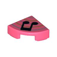 Visuel indicatif Rebrickable de Tuile ronde 1 x 1 trimestre avec double note de musique noire, motif imprimé lignes bleues (Tile Round 1 x 1 Quarter with Double Black Music Note, Blue Lines Print)