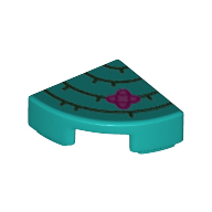 Visuel indicatif Rebrickable de Tuile ronde 1 x 1 trimestre avec motif imprimé Cactus (Tile Round 1 x 1 Quarter with Cactus Print)
