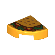 Visuel indicatif Rebrickable de Tuile ronde 1 x 1 trimestre avec motif imprimé Taco (Tile Round 1 x 1 Quarter with Taco Print)