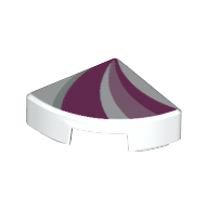 Visuel indicatif Rebrickable de Tuile ronde 1 x 1 trimestre avec motif imprimé rose foncé/rose clair (Tile Round 1 x 1 Quarter with Dark Pink/Bright Pink Shapes Print)