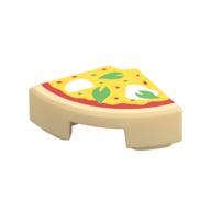 Visuel indicatif Rebrickable de Tuile ronde 1 x 1 trimestre avec motif imprimé Pizza (Tile Round 1 x 1 Quarter with Pizza Print)