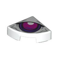 Visuel indicatif Rebrickable de Tuile ronde 1 x 1 trimestre avec motif imprimé œil violet foncé/rose foncé (Tile Round 1 x 1 Quarter with Dark Purple/Dark Pink Eye Print)