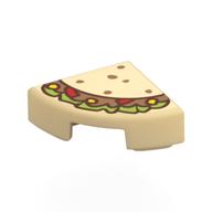 Visuel indicatif Rebrickable de Tuile ronde 1 x 1 trimestre avec motif imprimé Taco (Tile Round 1 x 1 Quarter with Taco Print)