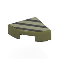 Visuel indicatif Rebrickable de Tuile ronde 1 x 1 trimestre avec motif imprimé rayures noires (Tile Round 1 x 1 Quarter with Black Stripes Print)