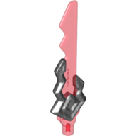 Visuel indicatif Rebrickable de Épée d'arme avec serpent et motif de lame déchiqueté transparent-Rouge (Weapon Sword With Snake and Jagged Blade Trans-Red Pattern)