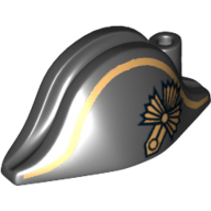 Chapeau pirate bicorne (amiral) avec motif imprimé capitaine or (Hat Pirate Bicorne (Admiral) with Gold Captain Print)