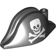 Chapeau pirate bicorne (amiral) avec crâne & os motif imprimé (Hat Pirate Bicorne (Admiral) with Skull & Bones Print)