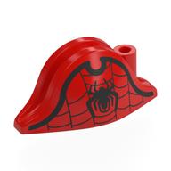 Chapeau Pirate Bicorne (Amiral) avec araignée noire, sangle motif imprimé (Hat Pirate Bicorne (Admiral) with Black Spider, Webbing Print)